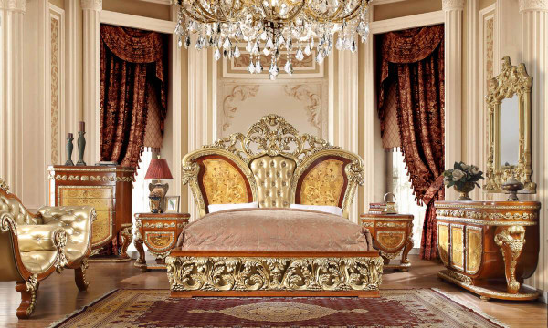 Homey Design Victorian California King 5 Piece Bedroom Set HD-8024-BSET5-CK