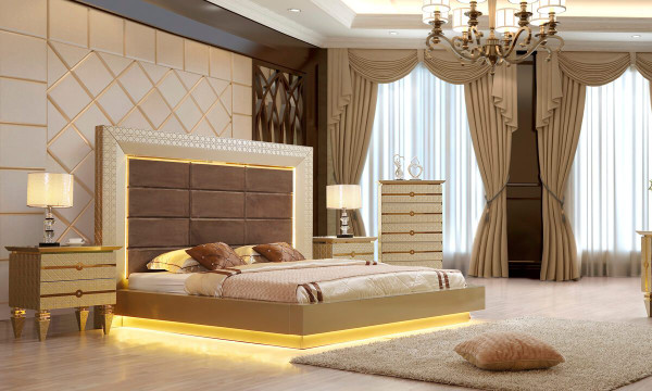 Homey Design Victorian Eastern King 5 Piece Bedroom Set HD-918-BSET5-EK