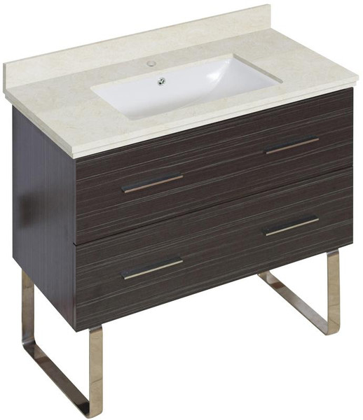 Floor Mount Dawn Grey Vanity Set For 1 Hole Drilling Beige Top White Um Sink