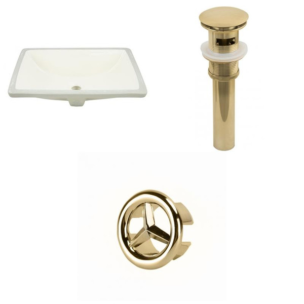 Csa Rectangle Undermount Sink Set In Biscuit - Gold Hardware