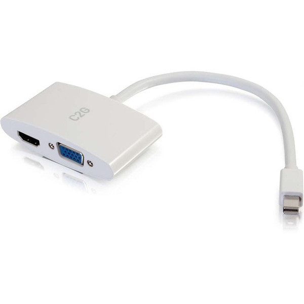 C2G 8In Mini Displayport To 4K Hdmi Or Vga Adapter - White 28272C2G By C2G