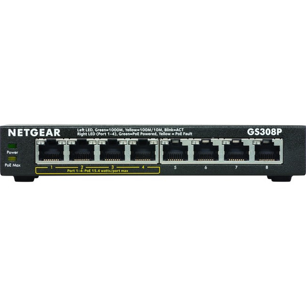 Netgear Gs308P Ethernet Switch GS308P100NAS By Netgear