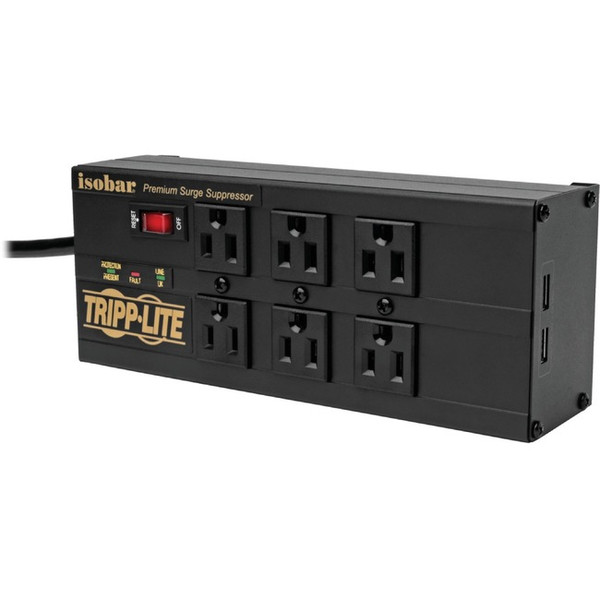 Tripp Lite Isobar Surge Protector Power Strip 6 Outlet 2 Usb Charging Ports 10Ft Cord IBAR6ULTRAUSBB By Tripp Lite