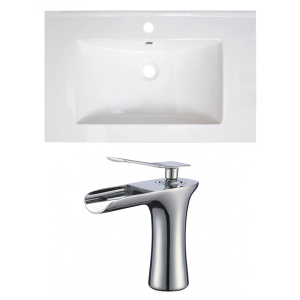 30" W 1 Hole Ceramic Top Set In White Color - Cupc Faucet Incl. AI-22236
