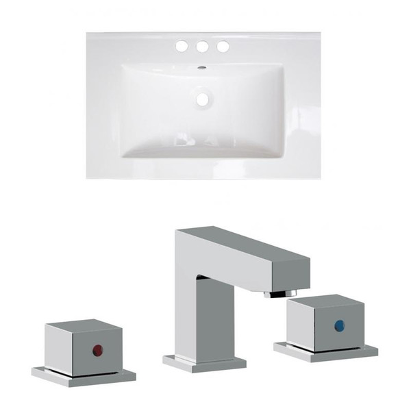 21" W 3H8" Ceramic Top Set In White Color - Cupc Faucet Incl. AI-22238