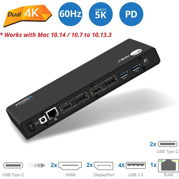 Siig Usb 3.1 Type-C Dual 4K Docking Station With Power Delivery JUDK0811S1 By SIIG