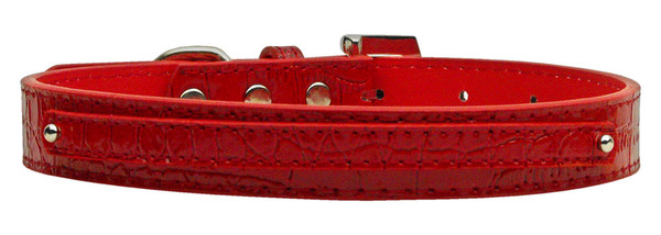 3/8" (10Mm) Faux Croc Two Tier Collars Red Medium 10-01 MdRdC By Mirage