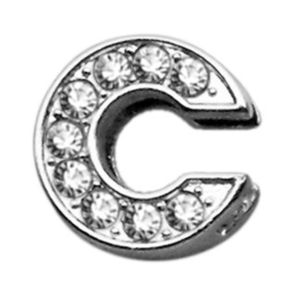 3/8" Clear Bling Letter Sliding Charms C 10-08 38C By Mirage