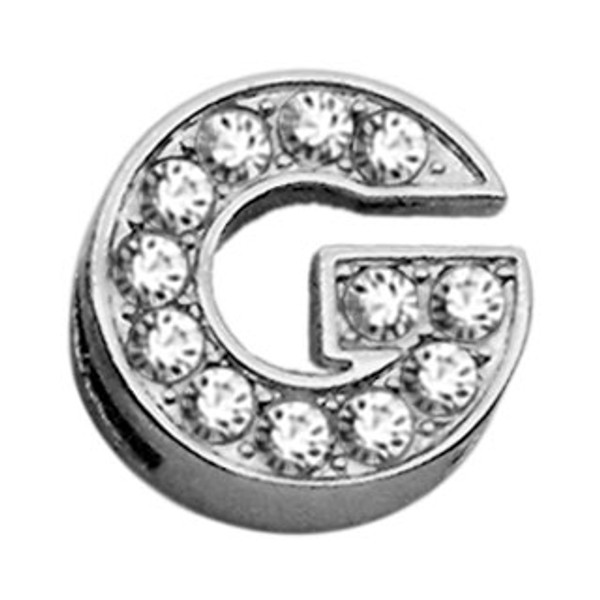 3/8" Clear Bling Letter Sliding Charms G 10-08 38G By Mirage