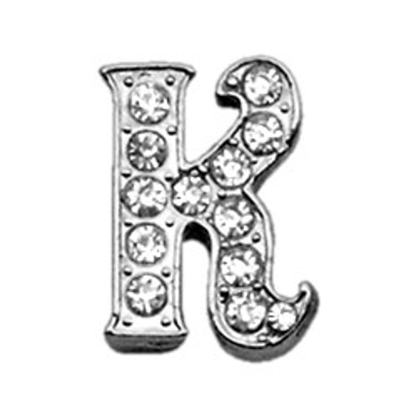 3/8" Clear Script Letter Sliding Charms K 10-09 38K By Mirage