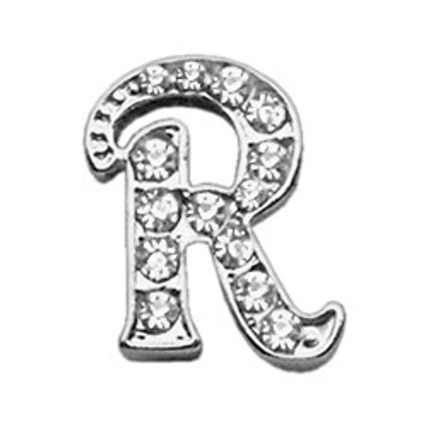 3/8" Clear Script Letter Sliding Charms R 10-09 38R By Mirage