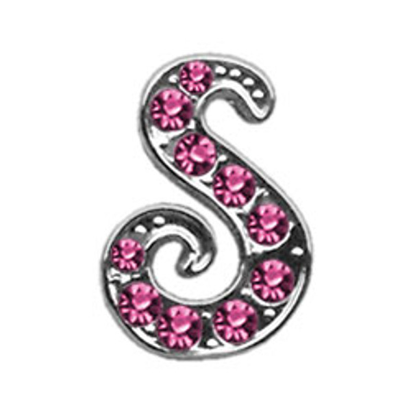 3/8" Pink Script Letter Sliding Charms S 10-10 38S By Mirage