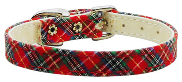 3/8" Plaid Plain Collars Red 10 10-28 10RDPD By Mirage