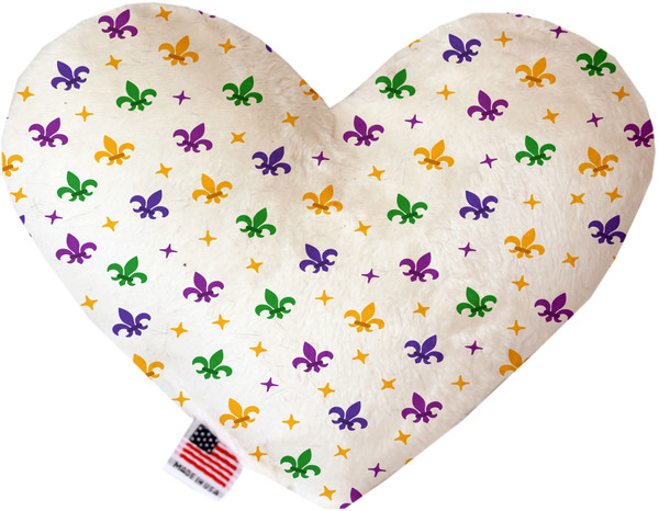 Confetti Fleur De Lis Mardi Gras 6 Inch Canvas Heart Dog Toy 1108-CTYHT6 By Mirage