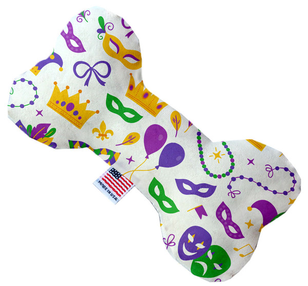 Mardi Gras Masks 6 Inch Canvas Bone Dog Toy 1110-CTYBN6 By Mirage