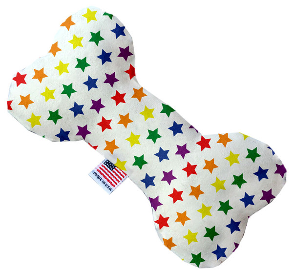 Rainbow Stars 8 Inch Canvas Bone Dog Toy 1113-CTYBN8 By Mirage