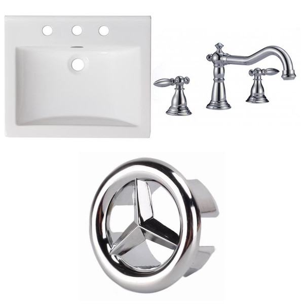 21" W 3H8" Ceramic Top Set In White Color - Cupc Faucet Incl. AI-24326