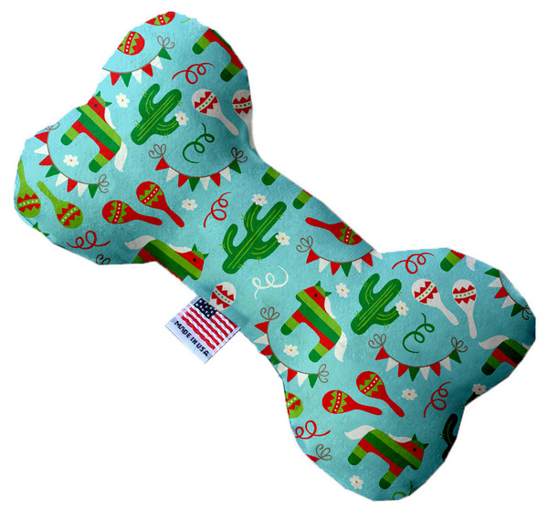 Turquoise Fiesta 10 Inch Canvas Bone Dog Toy 1190-CTYBN10 By Mirage