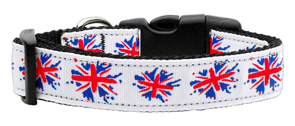 Graffiti Union Jack(Uk Flag) Nylon Ribbon Collar Large 125-021 LG By Mirage