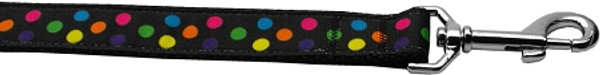 Black Multi-Dot Nylon Dog Leash 3/8 Inch Wide 4Ft Long 125-110 3804 By Mirage