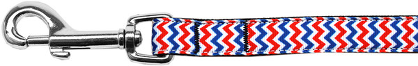 Patriotic Chevrons Nylon Ribbon Pet Leash 5/8 Inch Wide 4Ft Lsh 125-176 5804 By Mirage