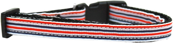 Patriotic Stripes Nylon Ribbon Dog Collar Xs 125-177 XS By Mirage