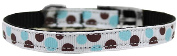 Confetti Dots Nylon Dog Collar With Classic Buckle 3/8" Baby Blue Size 12 126-012 38BBL12 By Mirage
