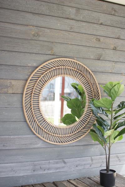 Round Bamboo Mirror CMNQ1001 By Kalalou