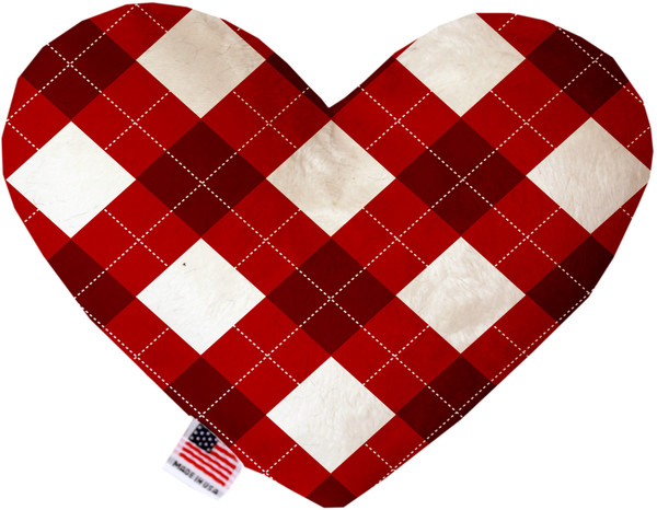 Candy Cane Argyle 8 Inch Heart Dog Toy 1311-TYHT8 By Mirage