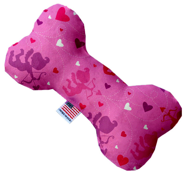 Cupid Hearts Stuffing Free 8 Inch Bone Dog Toy 1363-SFTYBN8 By Mirage