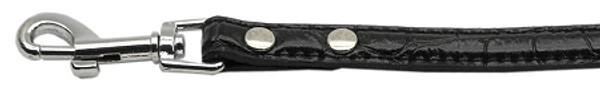 18Mm Two Tier Faux Croc Collar Black 1/2" Leash 18-01 12BKC By Mirage