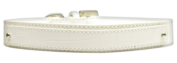 18Mm Two Tier Faux Croc Collar White Large 18-01 LGWTC By Mirage