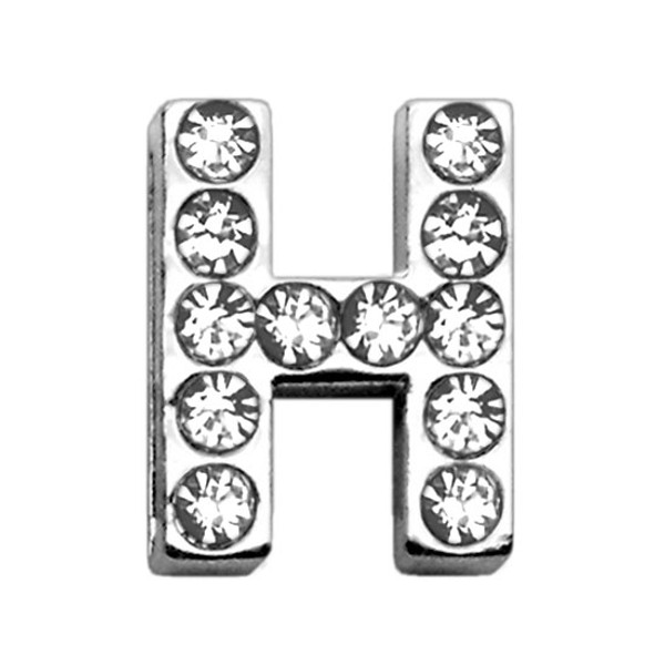 3/4" (18Mm) Clear Letter Sliding Charms H 18-03 34H By Mirage