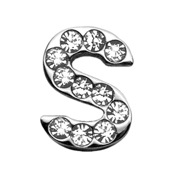 3/4" (18Mm) Clear Letter Sliding Charms S 18-03 34S By Mirage