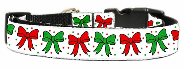 Christmas Bows Nylon Ribbon Collar Large 25-22 LG By Mirage