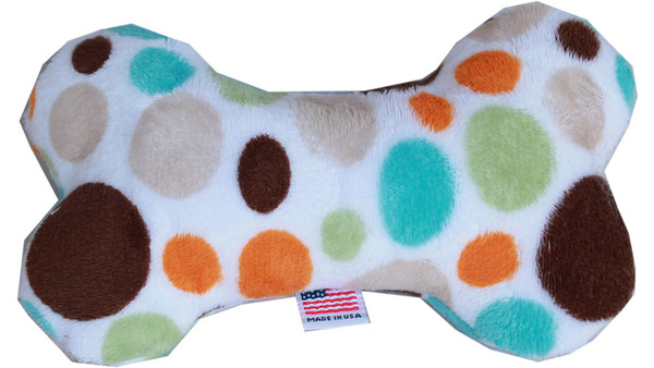6" Plush Bone Dog Toy Fall Party Dots 40-36 FPD By Mirage