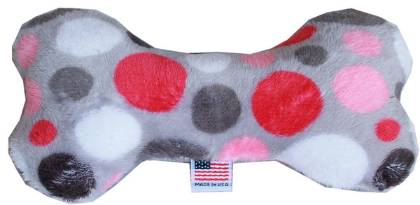 6" Plush Bone Dog Toy Pink Party Dots 40-36 PPD By Mirage