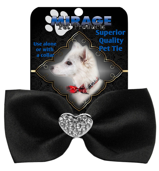 Crystal Heart Widget Pet Bowtie Black 47-53 BK By Mirage