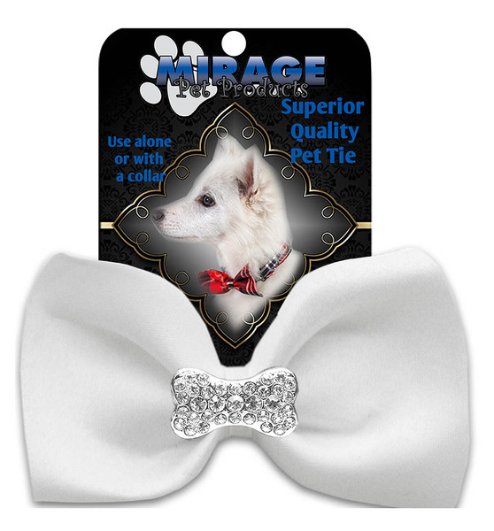 Crystal Bone Widget Pet Bowtie White 47-54 WT By Mirage