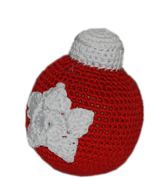 Knit Knacks Christmas Ornament Ball Organic Cotton Small Dog Toy 500-111 CBL By Mirage