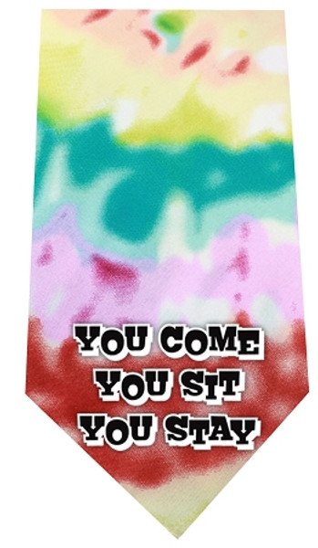 You Come, Sit, Stay Screen Print Bandana Tie Dye 512-35 TD By Mirage
