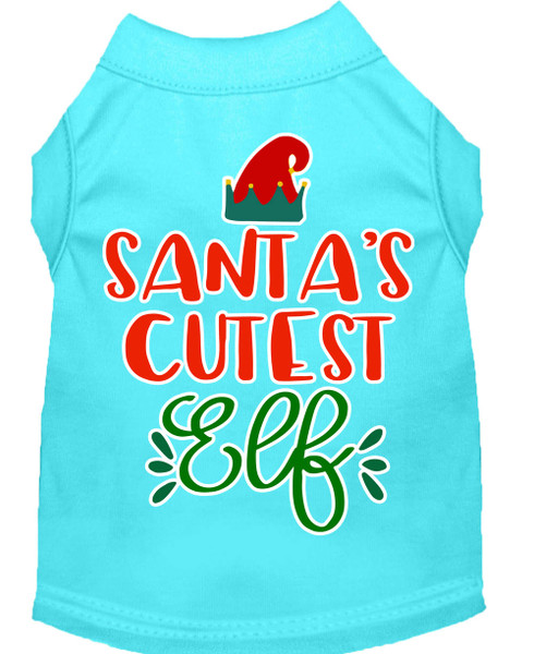 Santa'S Cutest Elf Screen Print Dog Shirt Aqua Xl 51-408 AQXL By Mirage