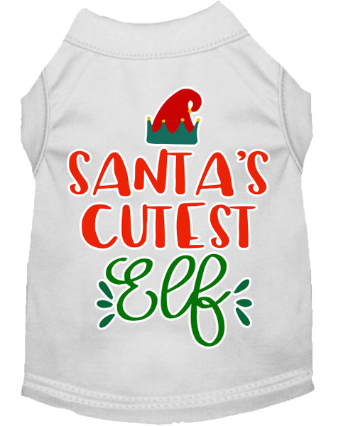 Santa'S Cutest Elf Screen Print Dog Shirt White Xl 51-408 WTXL By Mirage