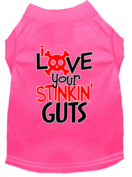 Love Your Stinkin Guts Screen Print Dog Shirt Bright Pink Xxl 51-439 BPKXXL By Mirage