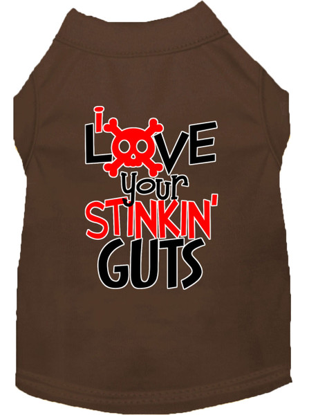 Love Your Stinkin Guts Screen Print Dog Shirt Brown Xxxl 51-439 BRXXXL By Mirage