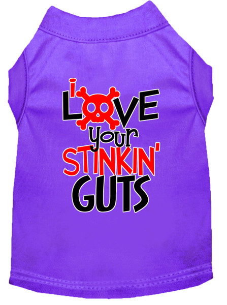Love Your Stinkin Guts Screen Print Dog Shirt Purple Xxl 51-439 PRXXL By Mirage