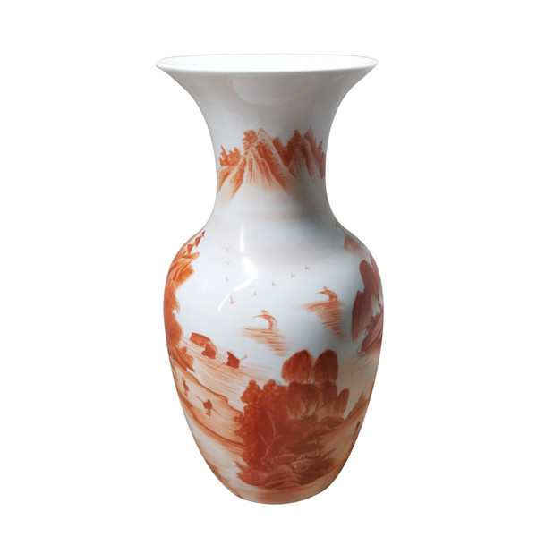 Orange Landscape Fish Tail Vase 1185C By Legend Of Asia