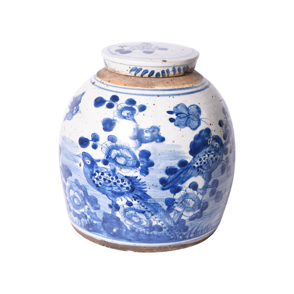 Vintage Ming Jar Flower Bird Motif - Small 1217A-S By Legend Of Asia