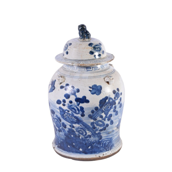 Vintage Temple Jar Flower Bird Motif - Small 1218A-S By Legend Of Asia
