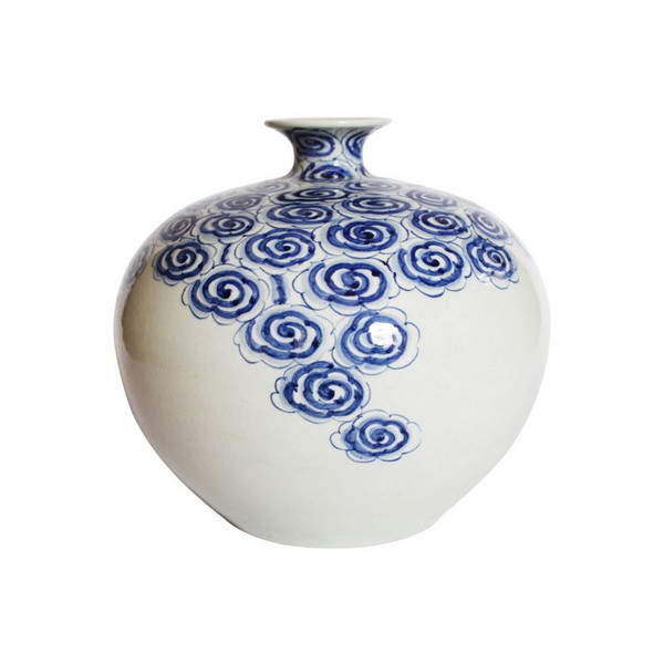 Blue & White Driftting Cloud Pomeranate Porcelain Vase 1235